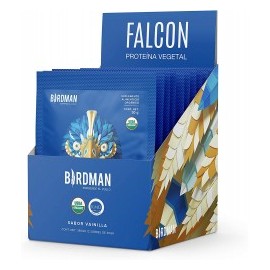 Birdman Falcon Proteina Vegetal Organica en Polvo (Vegana) Certificada USDA Caja con 12 Sobres Sabor Vainilla