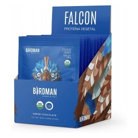 Birdman Falcon Proteina Vegetal Organica en Polvo (Vegana) Certificada USDA Caja con 12 Sobres Sabor Chocolate