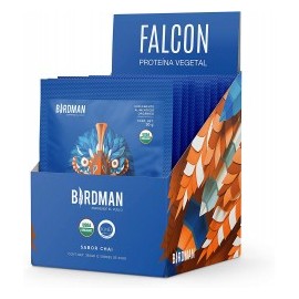 Birdman Falcon Proteina Vegetal Organica en Polvo (Vegana) Certificada USDA Caja con 12 Sobres Sabor Chai