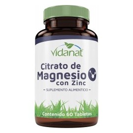 Vidanat Citrato de Magnesio + Zinc 60 Tabletas Vidanat