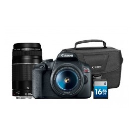 Canon Kit EOS Rebel T7 EF-S 18-55mm + EF 75-300mm + Maleta 200ES+ Tarjeta de memoria 16GB