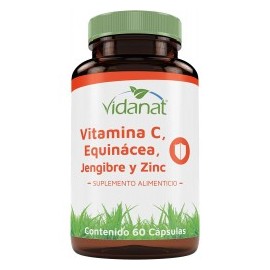 Vidanat Vitamina C + Equinacea + Jengibre + Zinc 60 Cápsulas