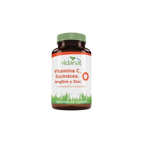 Vidanat Vitamina C + Equinacea + Jengibre + Zinc 60 Cápsulas