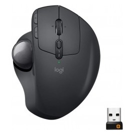 Logitech MX ERGO Mouse Trackball Inalámbrico Avanzado Para PC y Mac Ergonómico Bisagra Ajustable Batería Recargable Color Negro