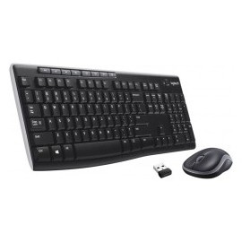 Logitech MK270 Combo Teclado y Mouse Inalámbricos para Windows, 2,4 GHz Inalámbrico, Mouse Compacto, 8 Botones de Acceso Multim