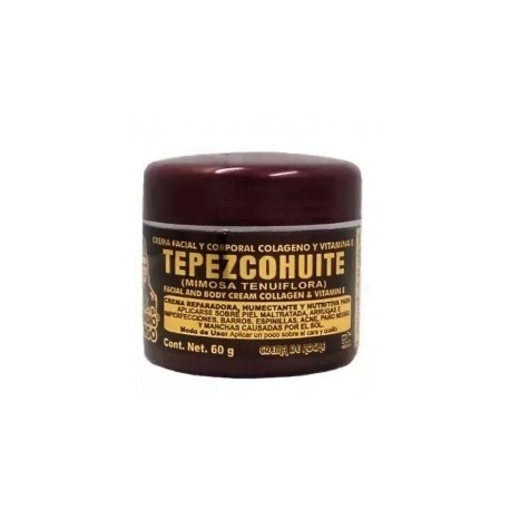 Del Indio Papago Crema de Tepezcohuite Tarro Tinto 60g. Uso de Noche